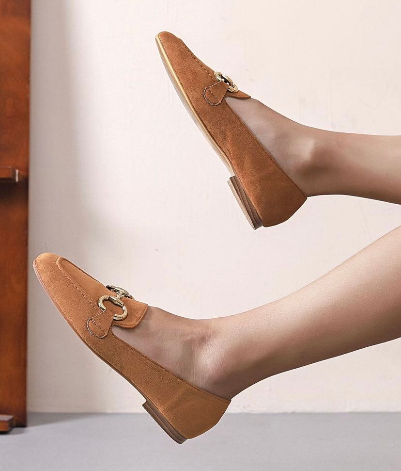 Rosaria - Fine mokkasiner med guld bidsel